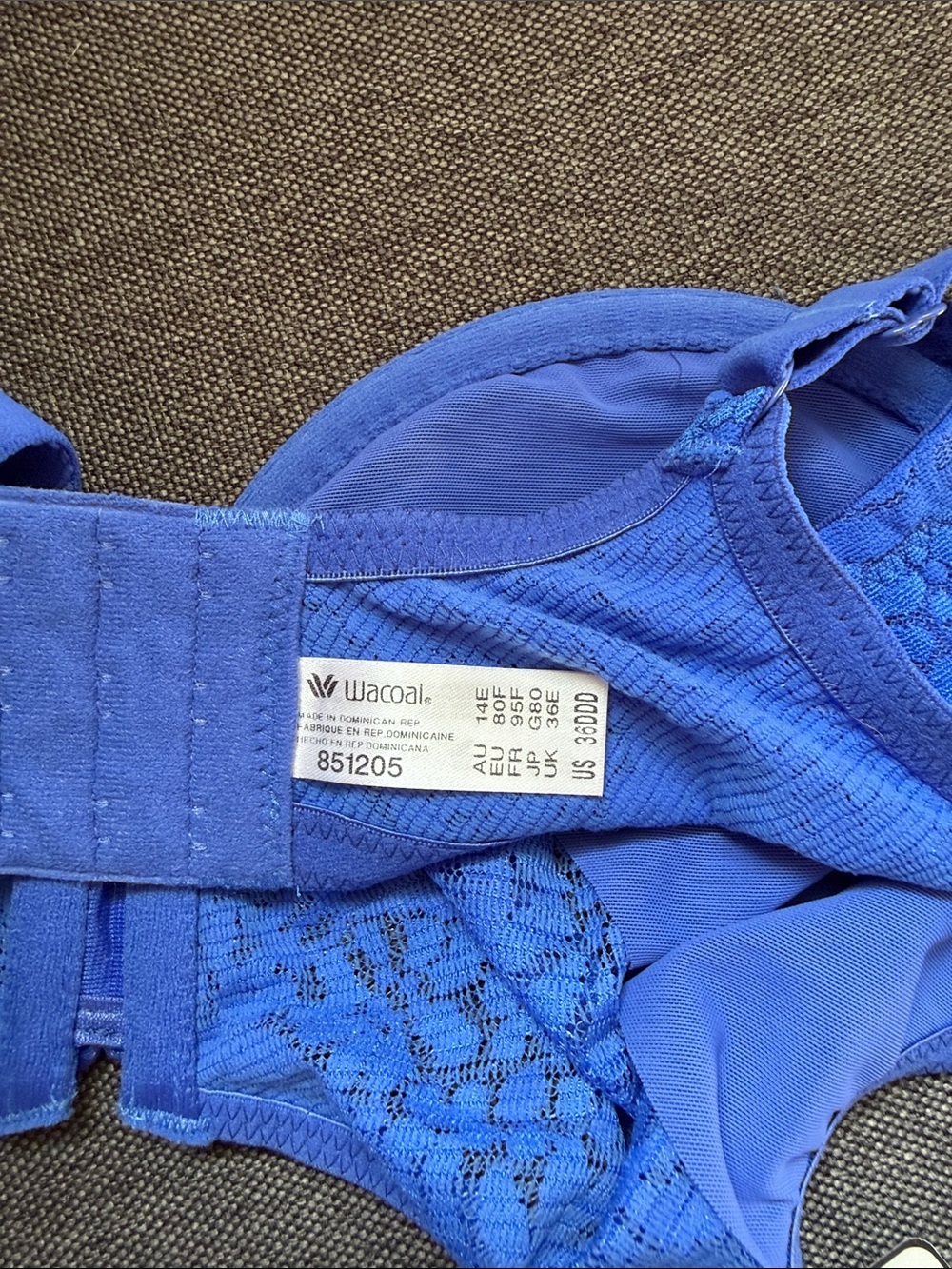 Wacoal Cobalt Lace Full Coverage Underwire Bra - Picture 6 of 6